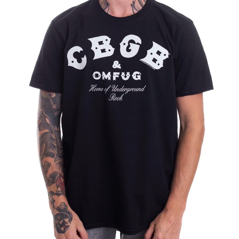 Vtg. CBGB OMFUG Home of Underground Rock Graphic T Shirt Distressed Punk Men XL